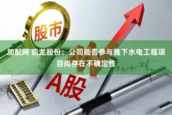 加配网 凯龙股份：公司能否参与雅下水电工程项目尚存在不确定性